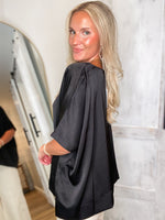 Load image into Gallery viewer, Making Time Black S/S Blouse
