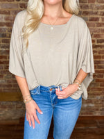 Load image into Gallery viewer, Do Your Best Taupe Cape Sleeve Blouse
