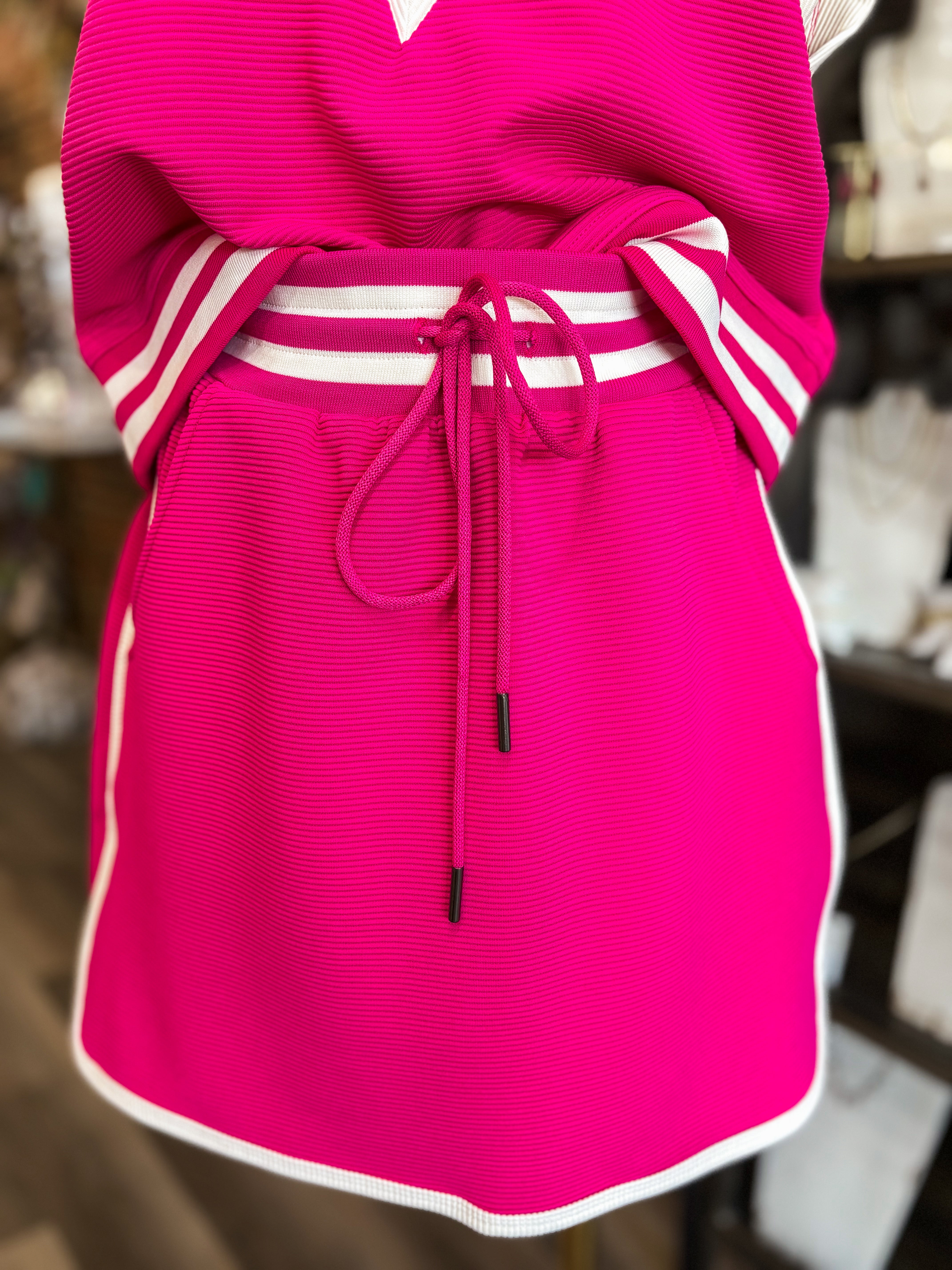 Off The Court Magenta Tank & Skirt Set