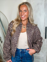 Load image into Gallery viewer, Leopard Gold Zip Up Jacket
