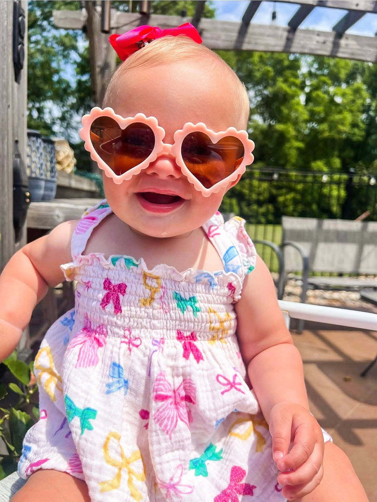Angel Dear Ruffle Colorful Bow Sunsuit
