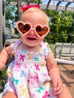 Load image into Gallery viewer, Angel Dear Ruffle Colorful Bow Sunsuit
