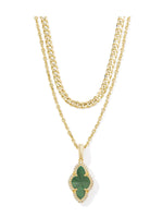 Load image into Gallery viewer, Abbie Green Illusion Gold Pave Frame Multi Strand Necklace
