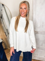 Load image into Gallery viewer, Waiting For Answers Ivory Mock Neck FATE Sweater
