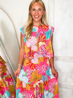 Load image into Gallery viewer, Dance With Me Pink Multi Floral ADRIENNE Top &amp; Maxi Skirt Set
