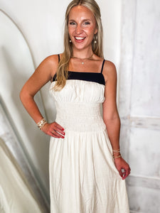 Plans Confirmed Cream Contrast Midi Dress