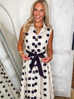 Load image into Gallery viewer, Coming Around Black Polka Dot Maxi Dress

