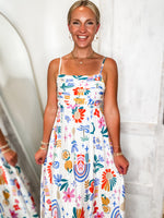 Load image into Gallery viewer, Sundazed White Multi Floral Midi Dress
