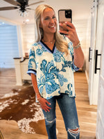 Load image into Gallery viewer, All Along Navy Paisley Blouse
