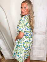 Load image into Gallery viewer, Exciting Moment White/Blue Floral Mini Dress
