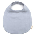 Load image into Gallery viewer, Blue Muslin Cotton Snap Reversable Baby Bib
