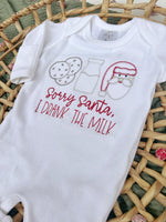 Load image into Gallery viewer, Baby Romper | Sorry Santa I Drank All The Milk Christmas
