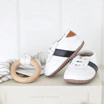 Load image into Gallery viewer, White and Black Love Bug Baby Sneaker
