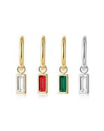 Load image into Gallery viewer, Huggie Charm Earrings - Edith Clear Gold
