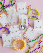 Load image into Gallery viewer, Huggie Charm Earrings - Edith Clear Gold
