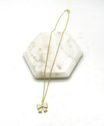 Load image into Gallery viewer, Gold Quilted Bow Necklace Holidays

