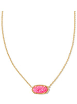 Load image into Gallery viewer, Elisa Bright Pink Kyocera Opal Pendant Gold Necklace
