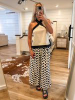 Load image into Gallery viewer, Out Tonight Ivory/Black Polka Dot Pant
