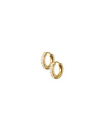 Load image into Gallery viewer, Huggie Earrings - Scarlett Hoop Gold 8mm Pearl
