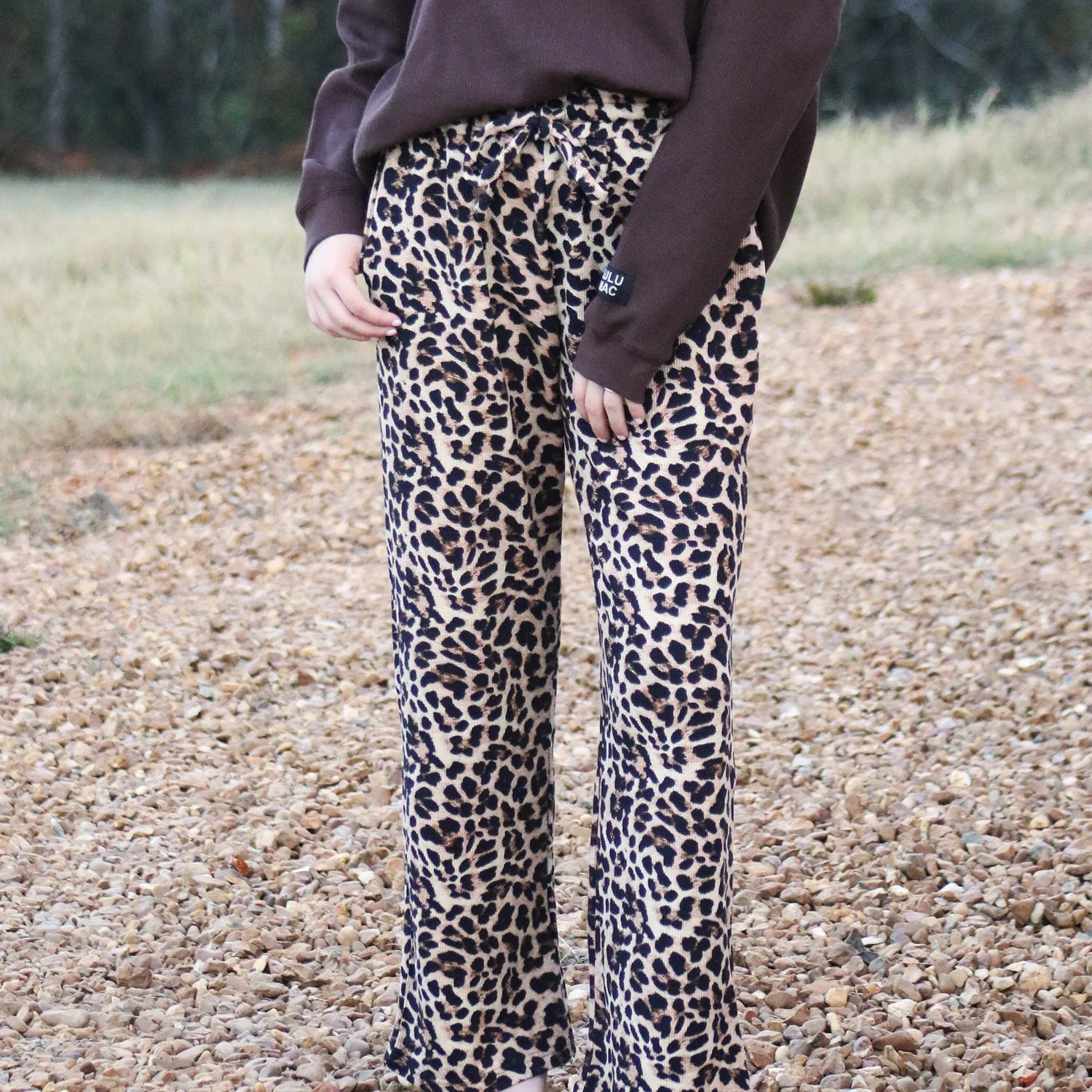 Lulu Mac Leopard Waffle Knit Pant