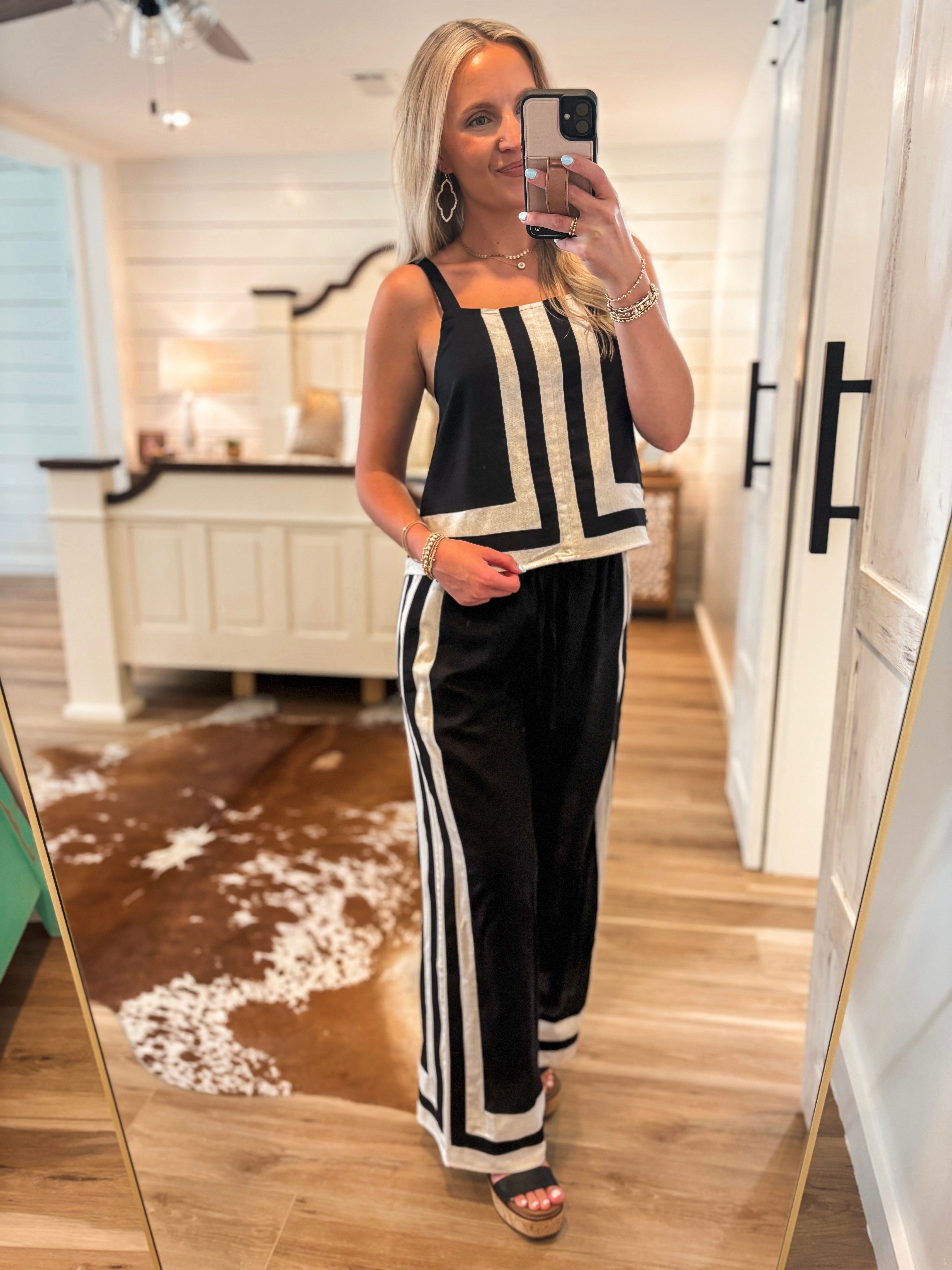 Summer Reservation Black Tank & Palazzo Pant Set