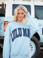 Load image into Gallery viewer, Lulu Mac Polka Dot Sweatshirt - Lt Blue/Navy
