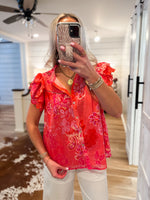 Load image into Gallery viewer, Stepping Aside Pink Paisley FATE Blouse
