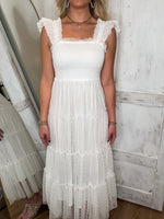 Load image into Gallery viewer, Good Outcome White Tulle Midi Dress
