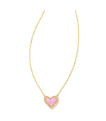 Load image into Gallery viewer, Ari Bubblegum Pink Opal Heart Pendant Gold Necklace
