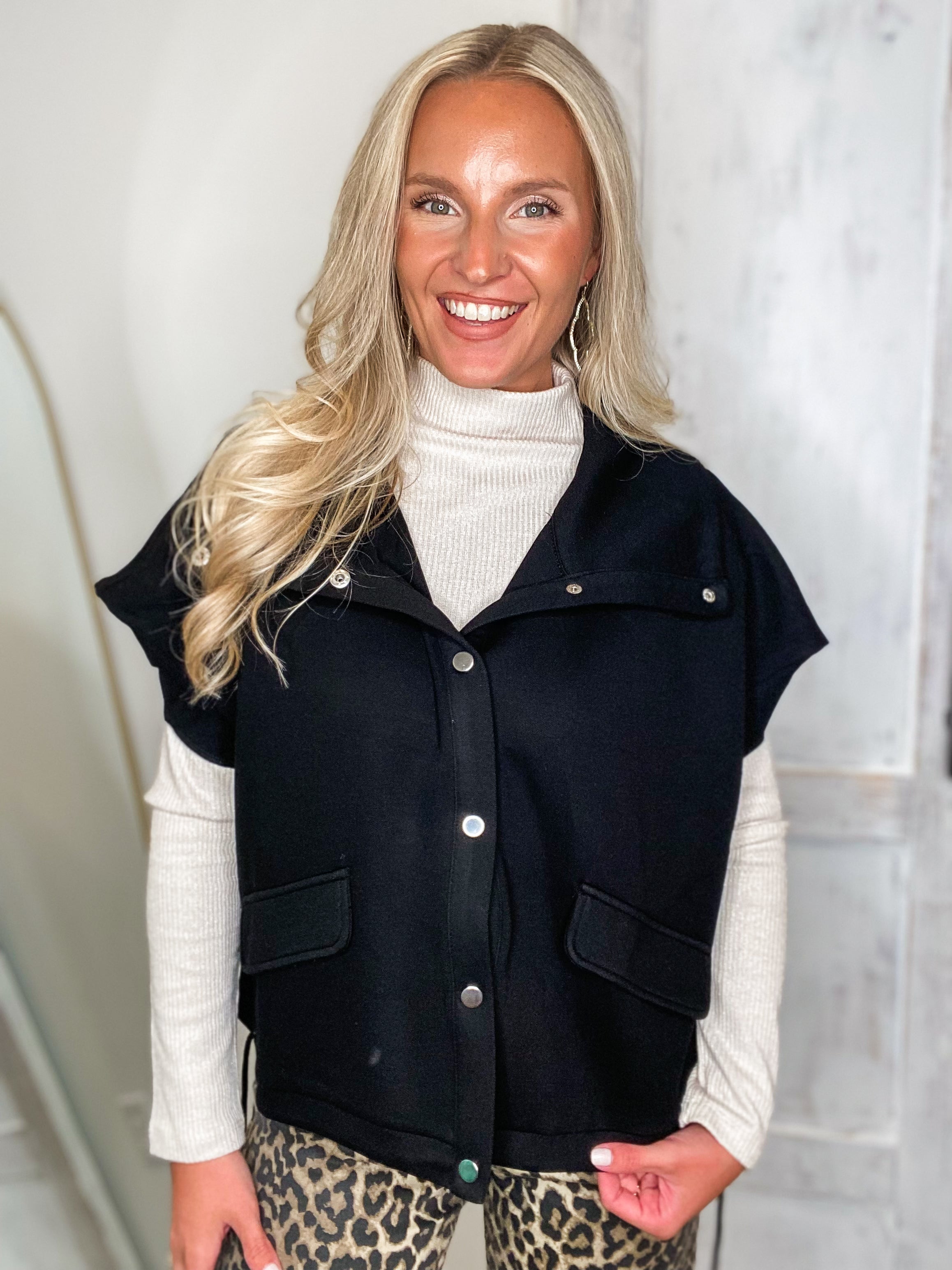 Gotta Have It Black Button Down Vest