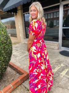 Island Time Pink Floral Maxi Dress