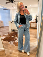 Load image into Gallery viewer, Step Forward Denim Track Lounge Pant

