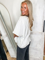 Load image into Gallery viewer, What Else White &amp; Black Polka Dot Tee
