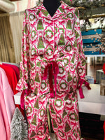 Load image into Gallery viewer, Simply Southern Pink Bow L/S PJ Set - Hldy Grny
