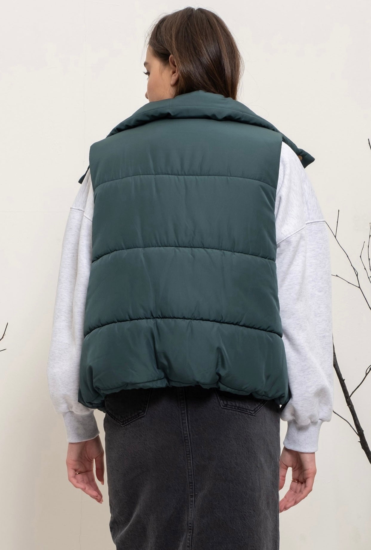 For Your Information Teal Puffer Vest