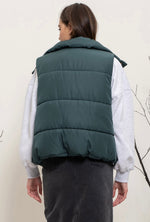 Load image into Gallery viewer, For Your Information Teal Puffer Vest
