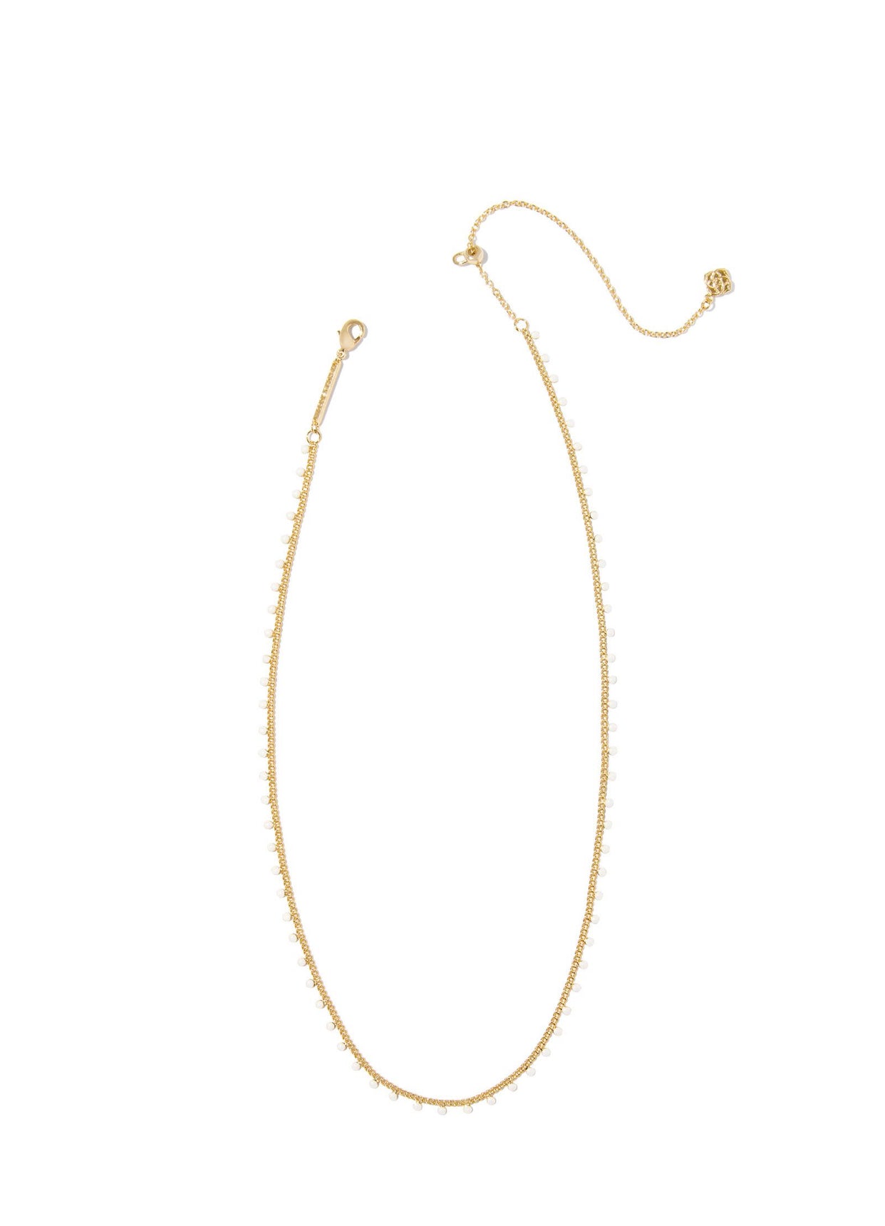 Kelsey White Enamel Gold Strand Necklace