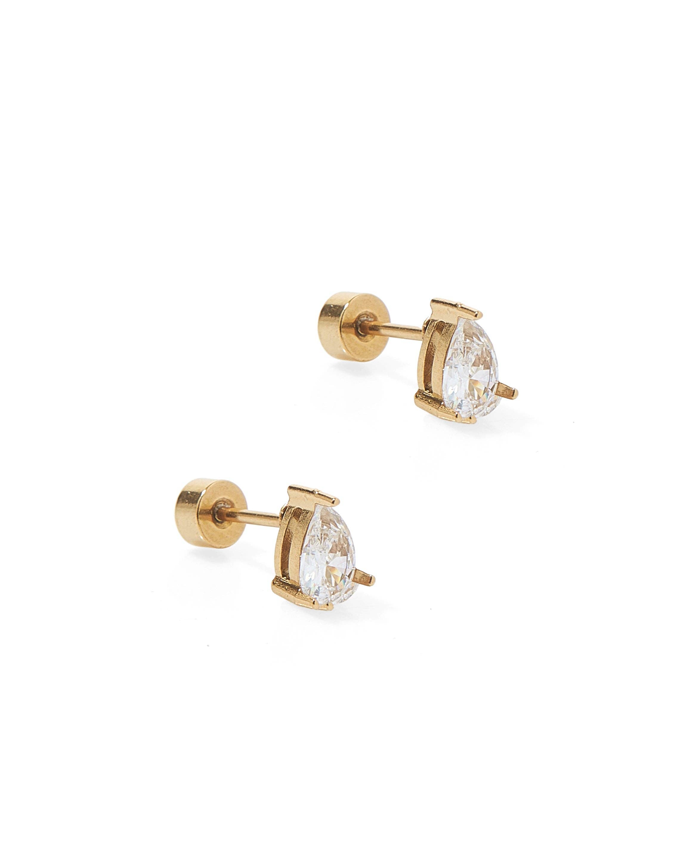 Screwback Stud Earrings - Paige Pear