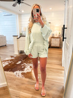 Load image into Gallery viewer, Breaking Away Mint Stripe L/S Top
