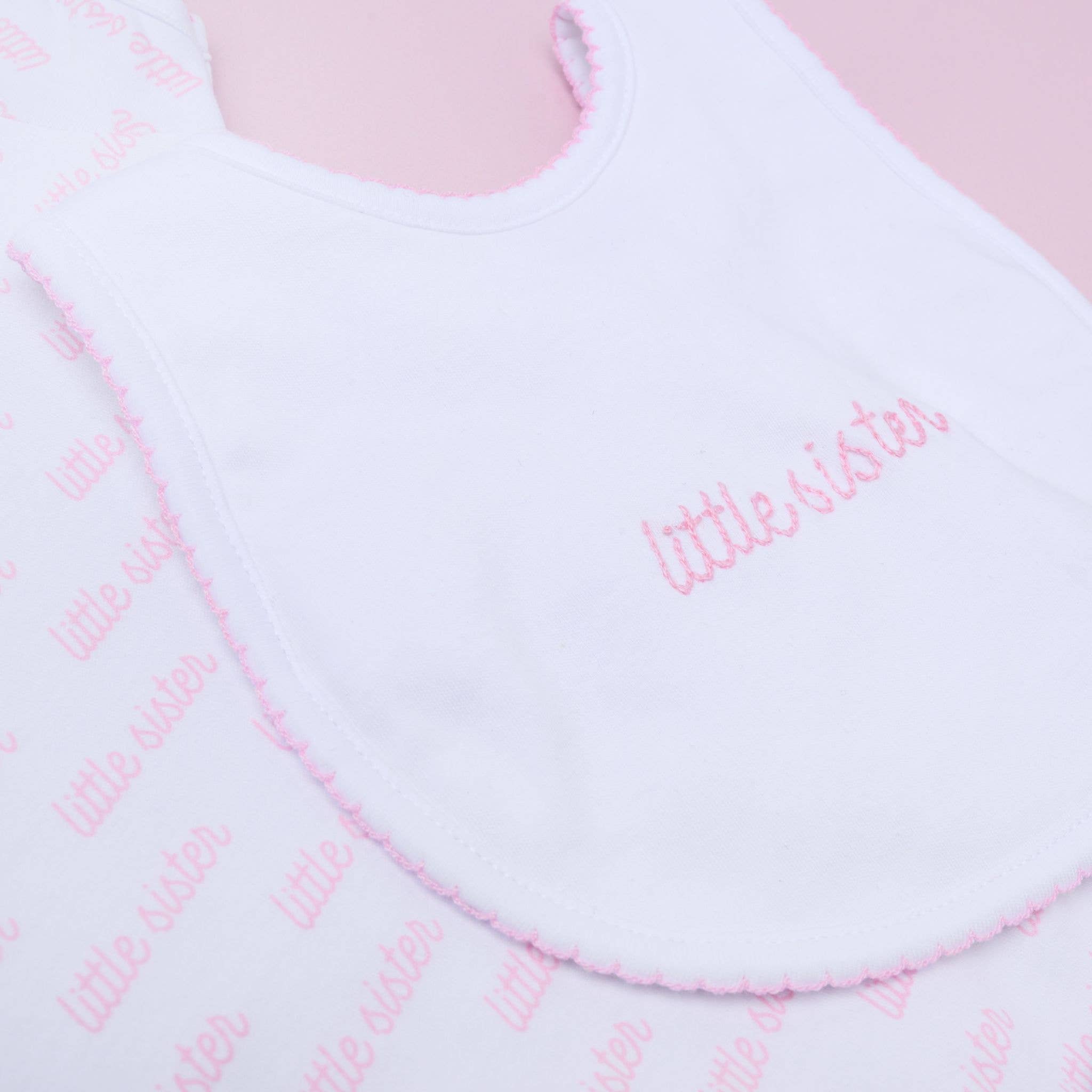 Little Sister Embroidered Bib