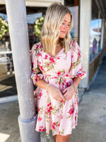 Load image into Gallery viewer, Simply Adored Blush Floral Mini Dress
