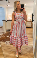 Load image into Gallery viewer, Neverending Bliss Powder Blue Bow Printed Midi Dress
