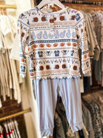 Load image into Gallery viewer, Angel Dear Football Stripe L/S Henley &amp; Jogger
