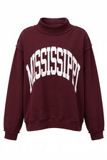 Load image into Gallery viewer, MISSISSIPPI Mock Sweatshirt-Maroon

