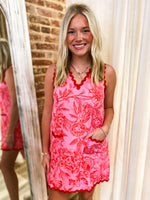 Load image into Gallery viewer, Making A Way Pink &amp; Red Floral Shift Dress
