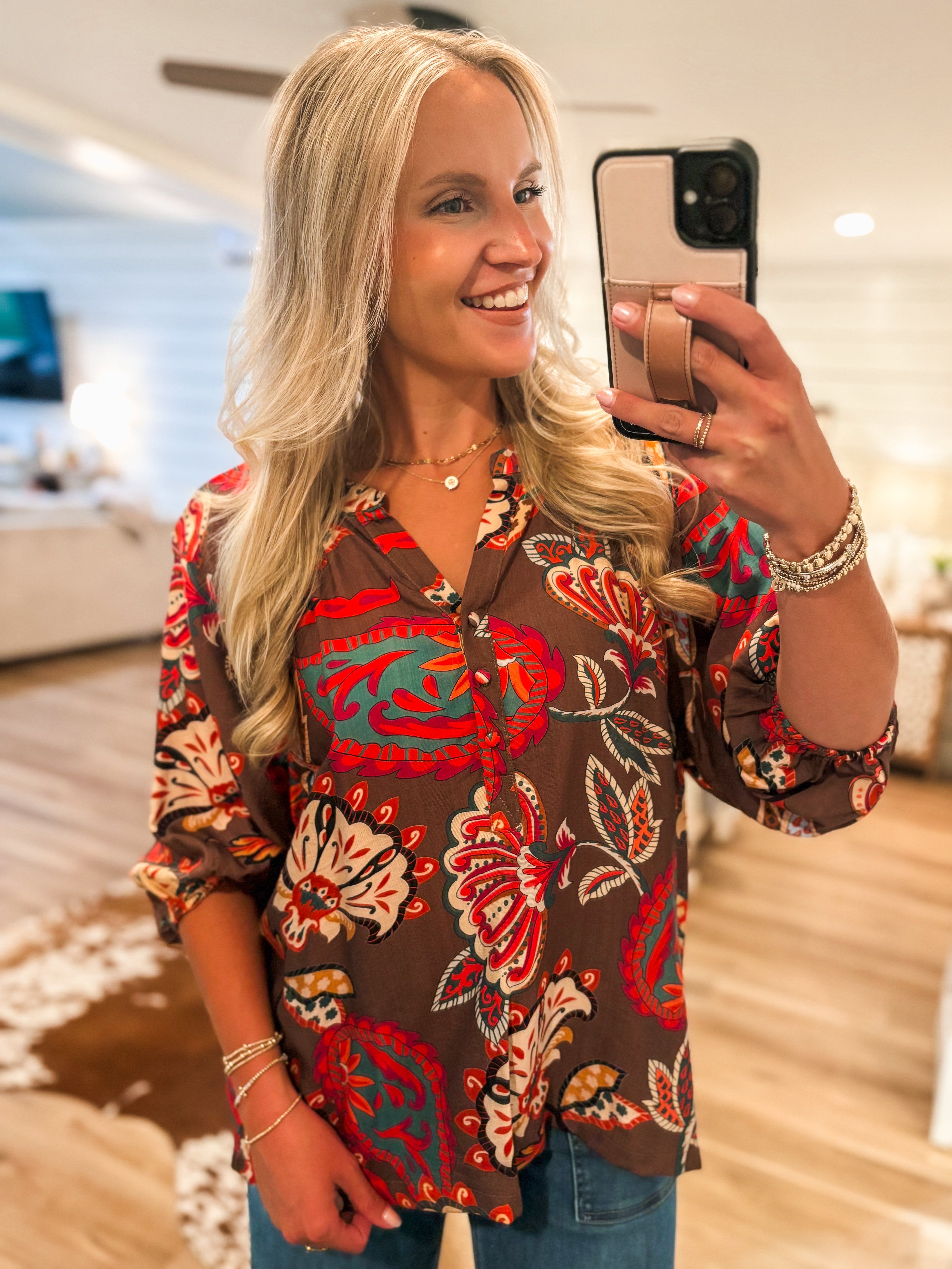 Making It Brown Paisley Blouse