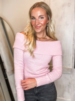 Load image into Gallery viewer, Another Like Me Pink Cold Shoulder Sweater
