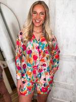 Load image into Gallery viewer, Taking It In Floral Pastel Button Down &amp; Shorts Set
