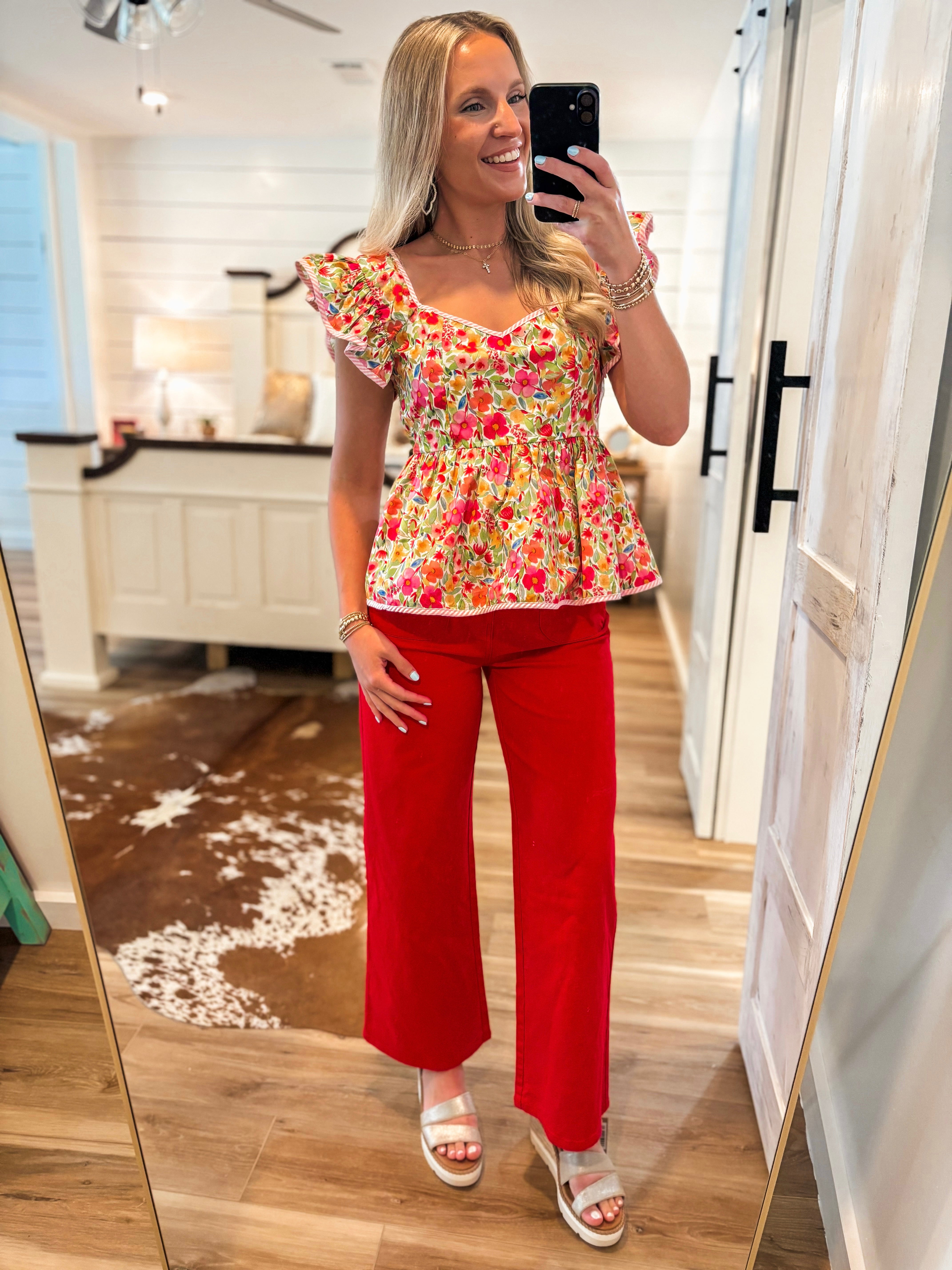 Little Moments Floral Peplum Blouse