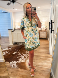 At My Best Olive Floral Mini Dress